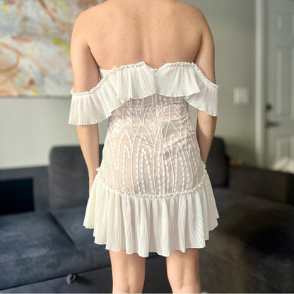 Hello Molly Something To Be Said Boho Bride Mini Dress - White - Size M