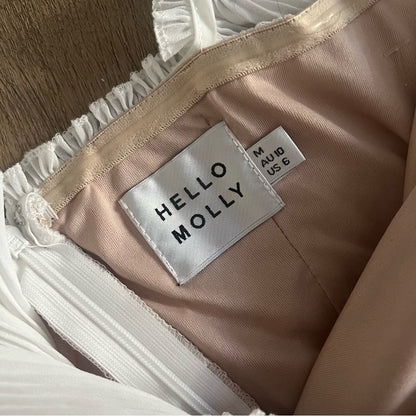 Hello Molly Something To Be Said Boho Bride Mini Dress - White - Size M