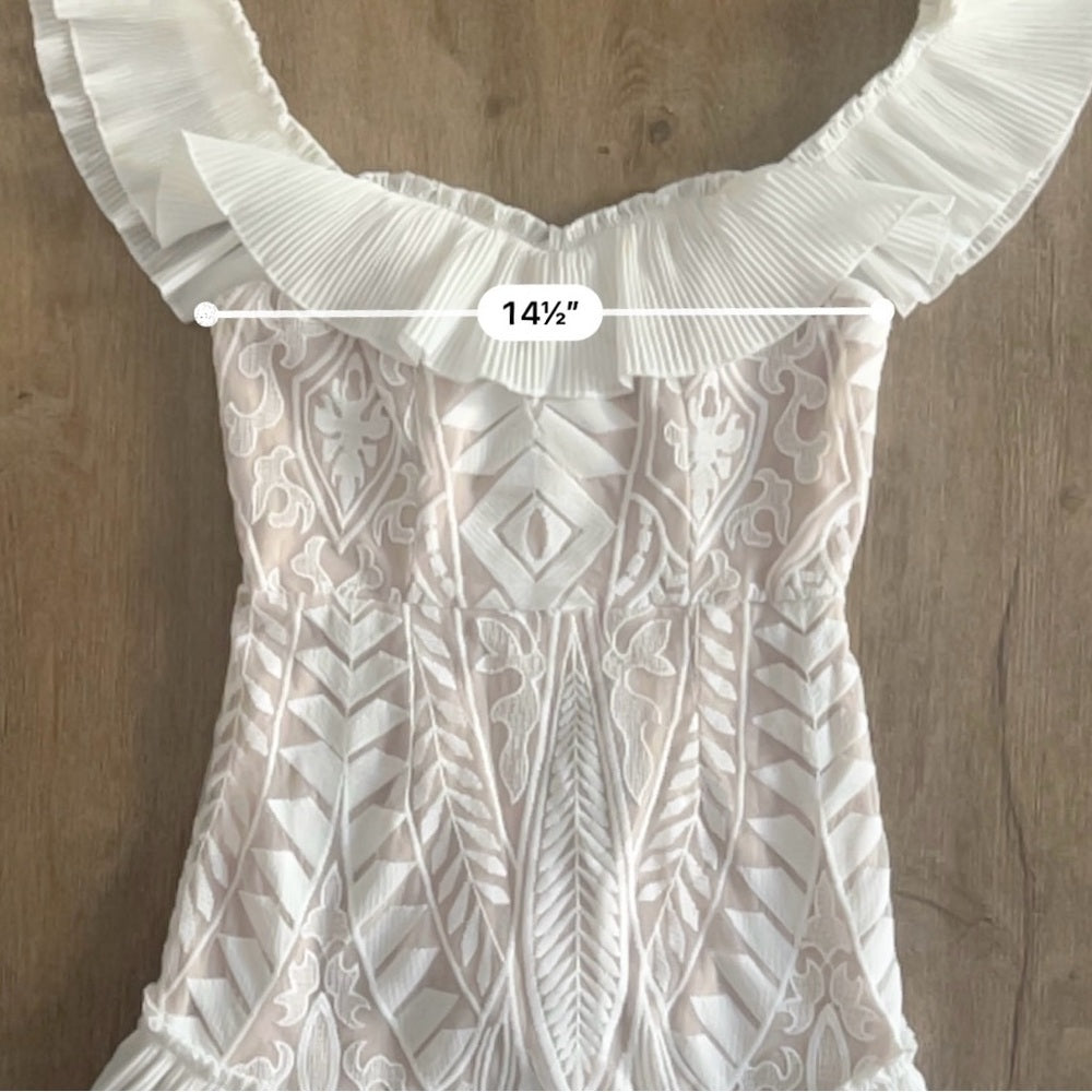 Hello Molly Something To Be Said Boho Bride Mini Dress - White - Size M