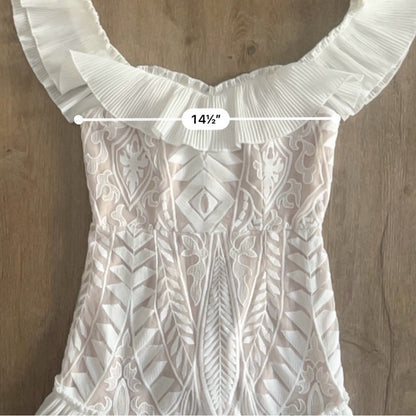 Hello Molly Something To Be Said Boho Bride Mini Dress - White - Size M
