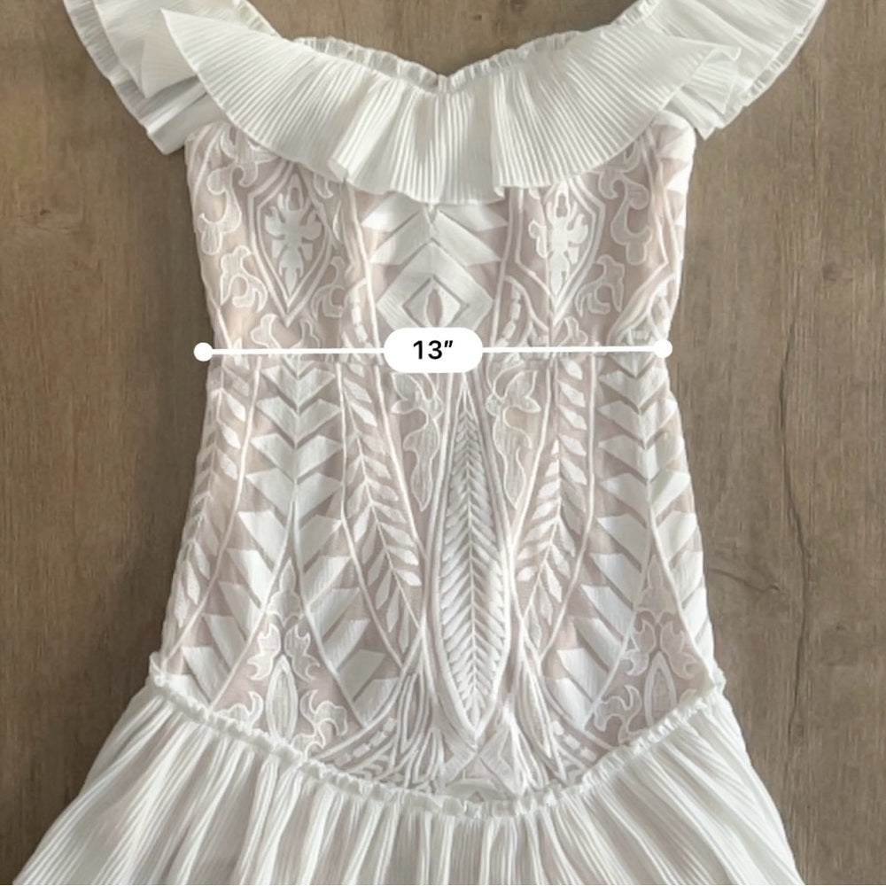 Hello Molly Something To Be Said Boho Bride Mini Dress - White - Size M