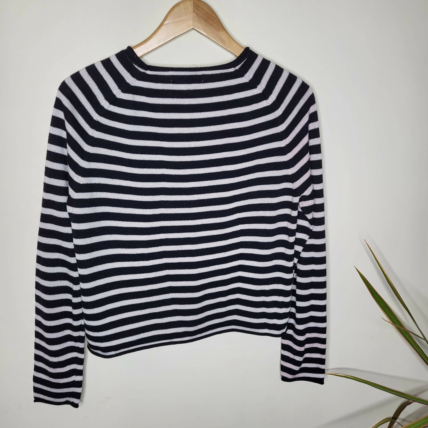 John &amp; Jenn Crew Neck Long Sleeve Striped Sweater - Stripes - Black Multi