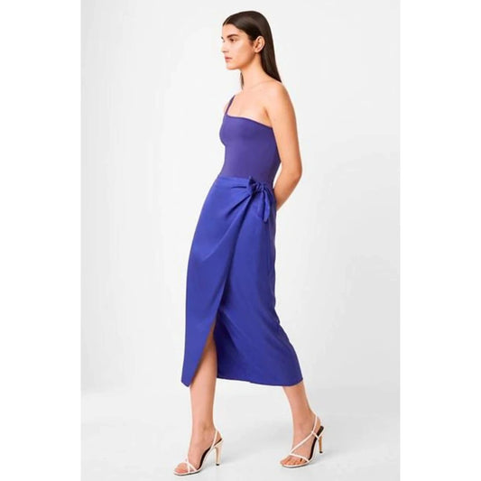 French Connection Side Tie Midi Skirt - /Blue - 4