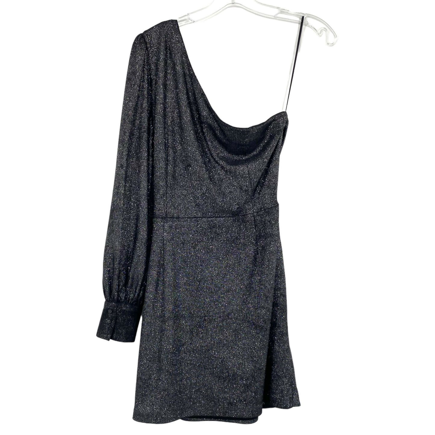 Yumi Kim Studio 54 Asymmetrical One Sleeve Mini Dress Gun Metal Size L