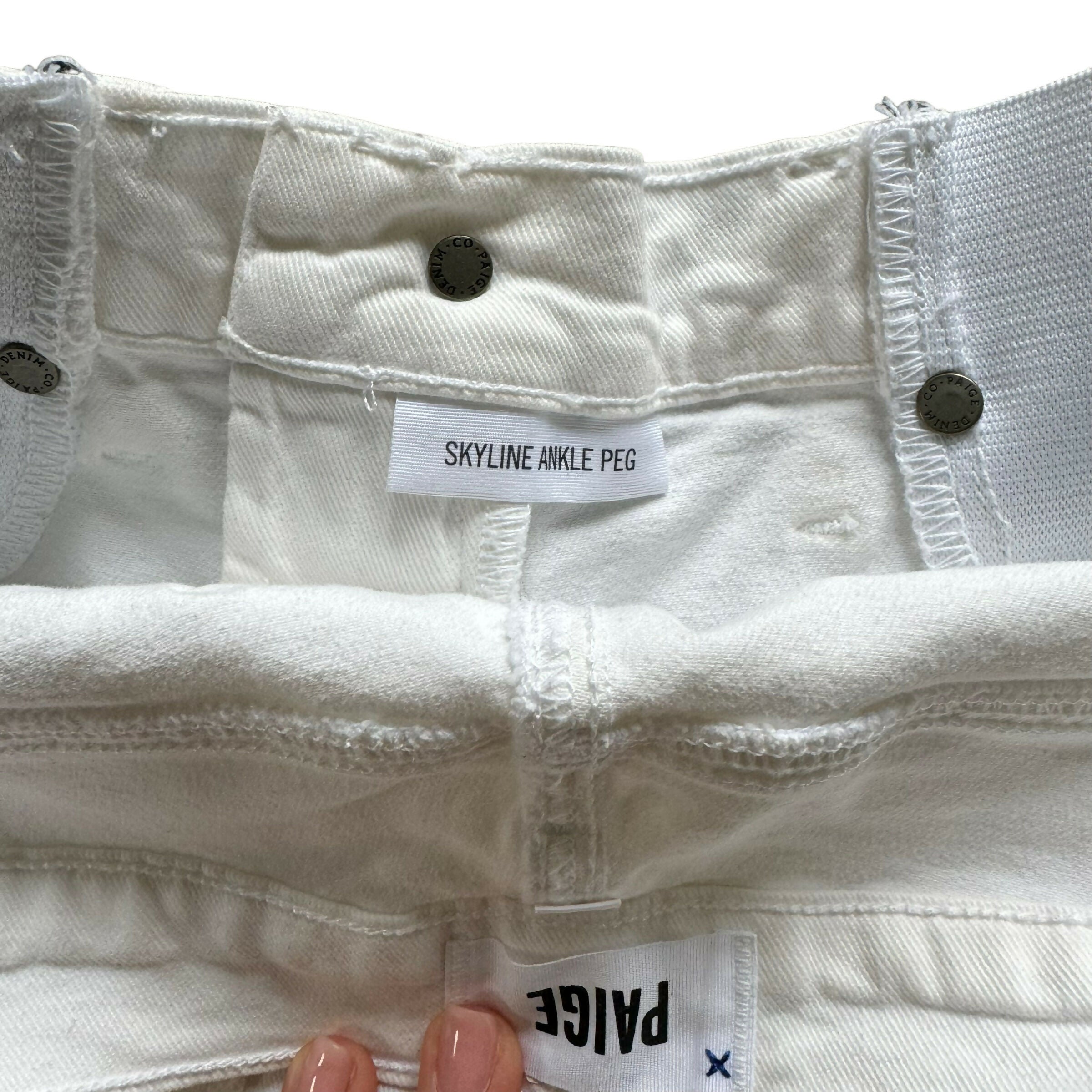 Paige Upcycled Maternity Shorts - White - 27M