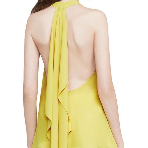 BCBG Maxazria Jazzie Drapey Halter Top - /Yellow - L