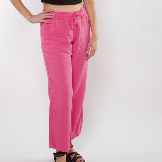 Southern Tide elastic waist linen pants pink