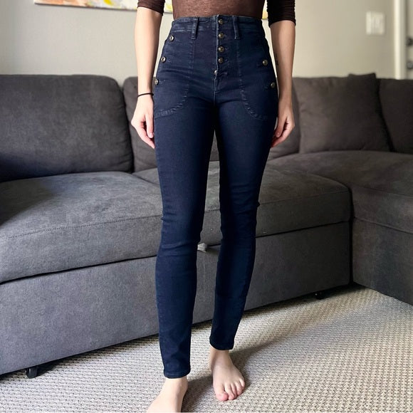 7 for all mankind Portia Skinny Jeans - Dark Blue Wash (Frida) - Size 26