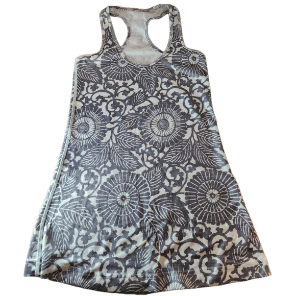 LuluLemon Cool Racerback II * Nulu White and Fossil Gray