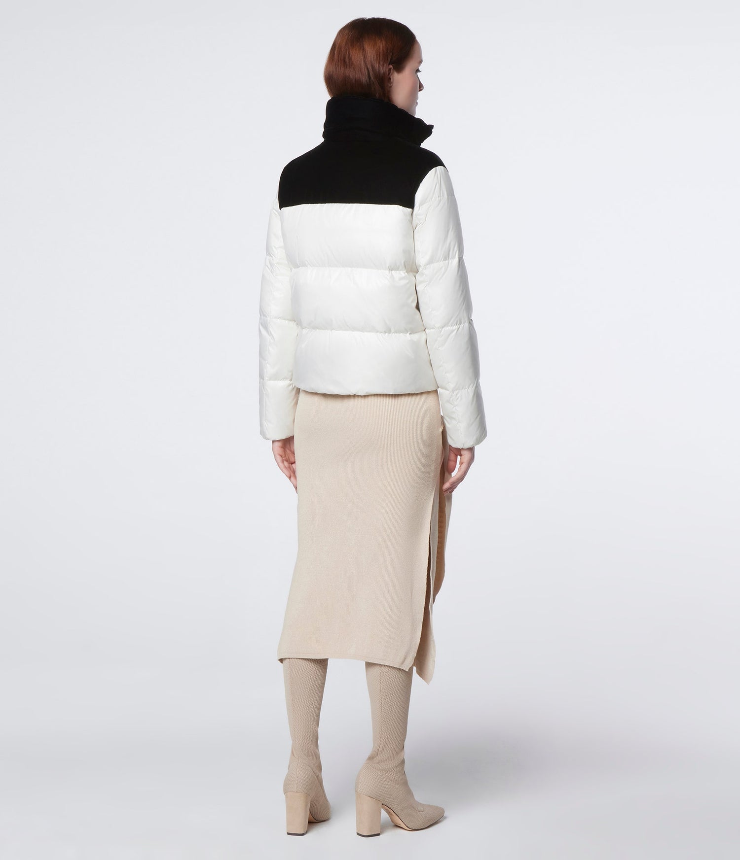 Andrew Marc Tilly Colorblock Down Blend Puffer Jacket - Colorblock - White Multi/Birch