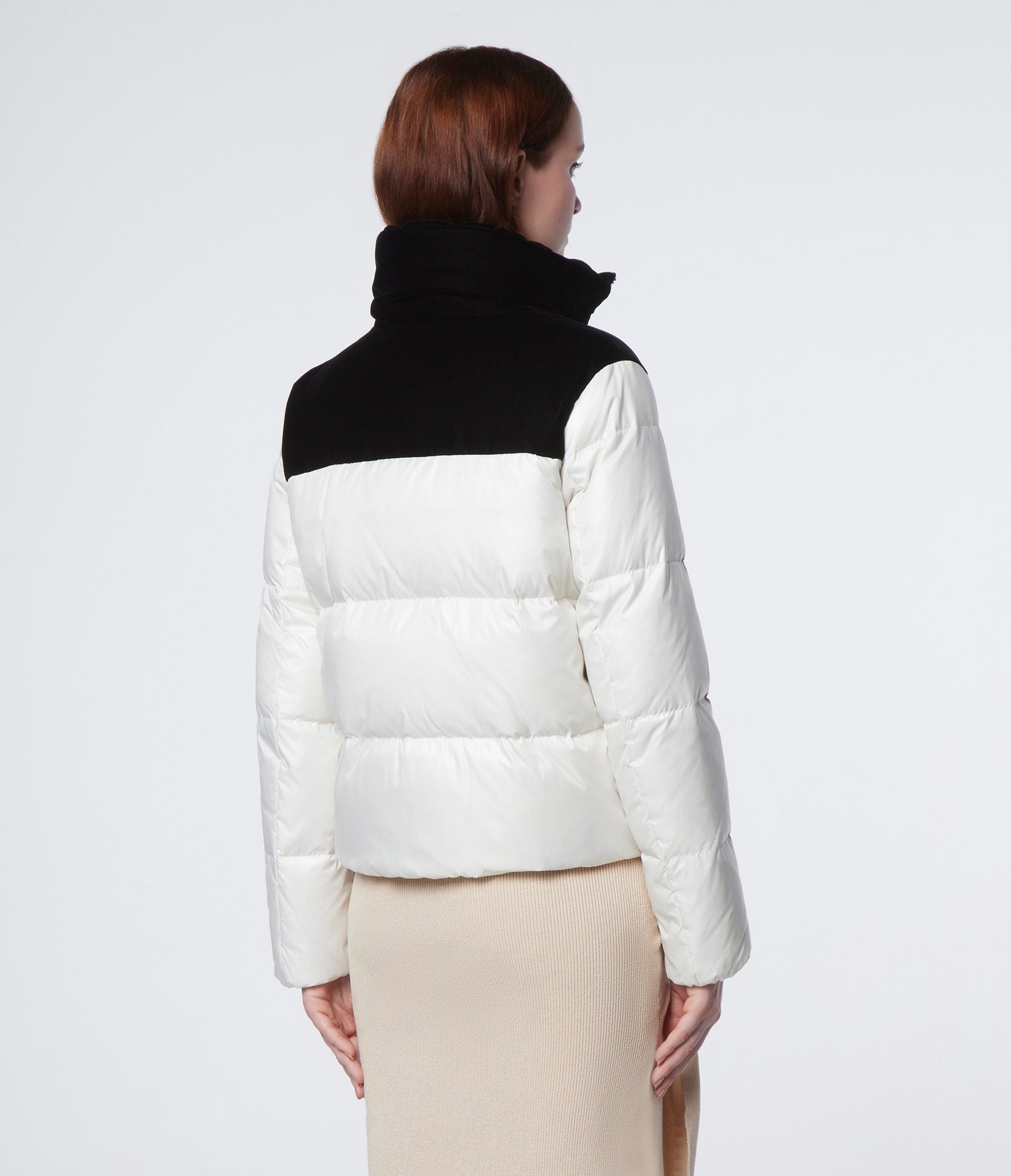 Andrew Marc Tilly Colorblock Down Blend Puffer Jacket - Colorblock - White Multi/Birch