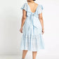 Eloquii Eyelet Dress With Sheer Detail - Eyelet - Blue/Skyride