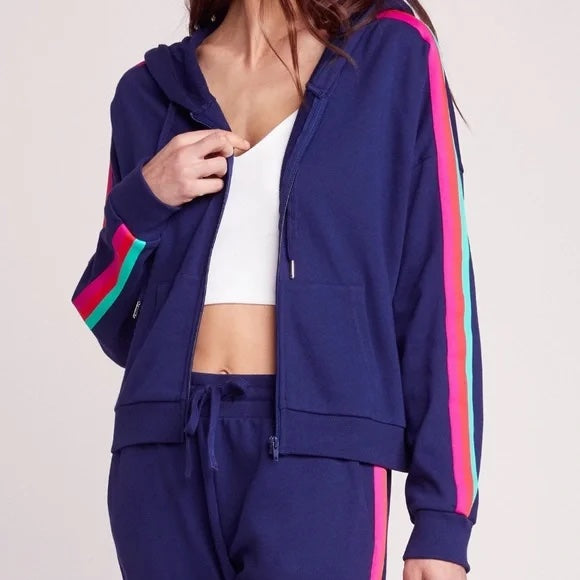 BB Dakota Hooded Zip Up Sweatshirt - /Blue Multi - S