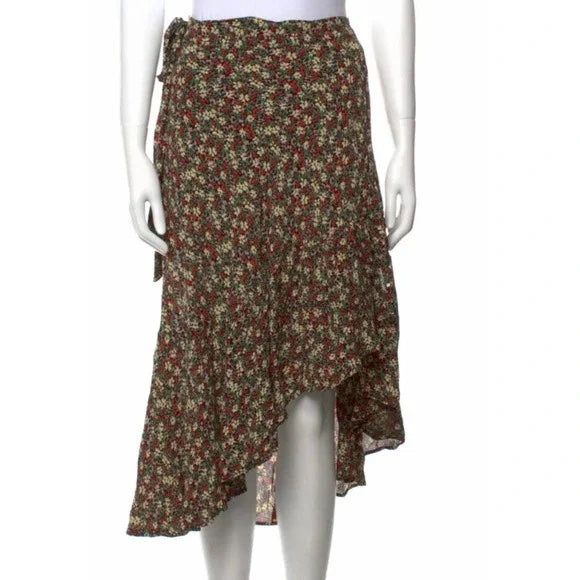 Reformation Floral Wrap Asymmetrical Maxi Skirt