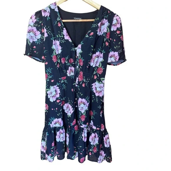 Yumi Kim Under the Stars Garland Black Floral Mini Dress Small NWOT