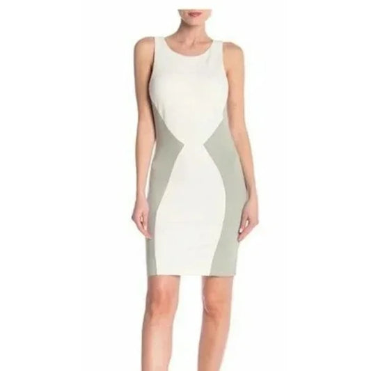 Tart Sleeveless Two Tone Colorblock Sheath Dress - /White Multi