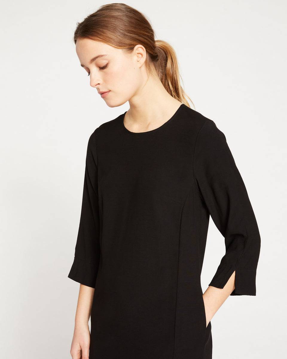 Universal Standard Refined Luxe Twill Sheath Dress - Black