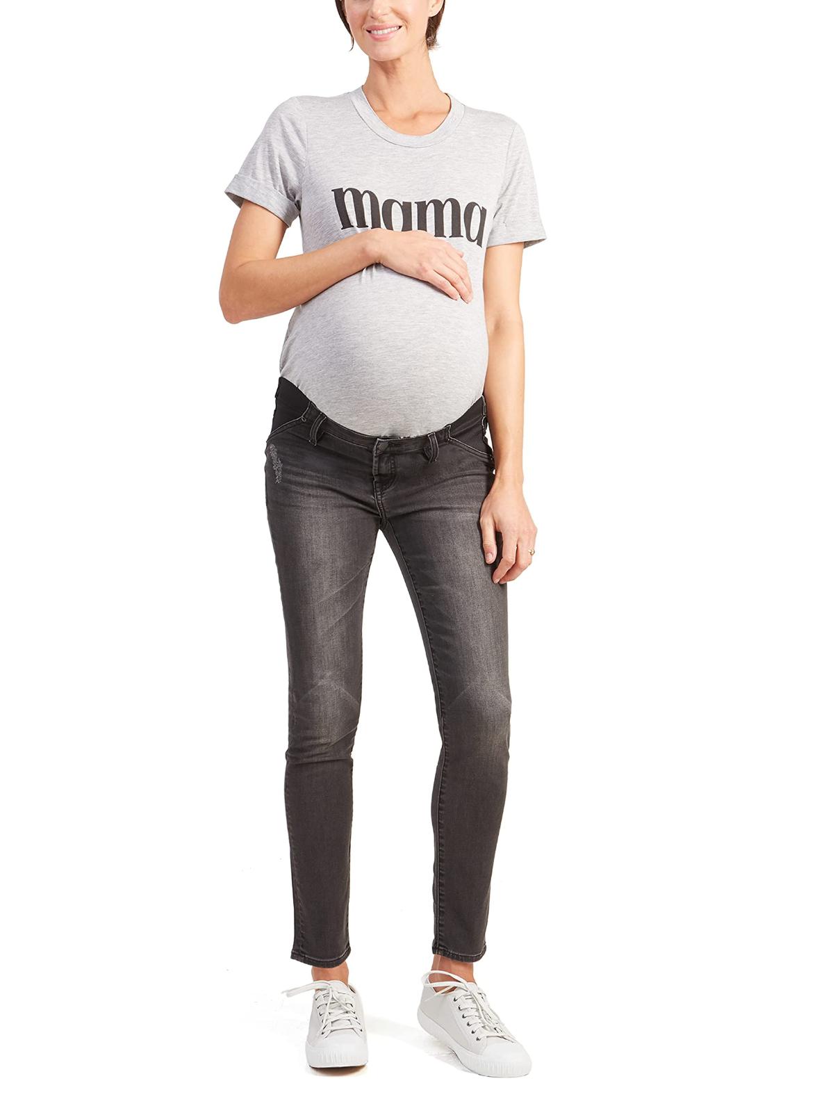 Ingrid & Isabel Elastic Inset Panel Maternity Skinny Jeans - /Black