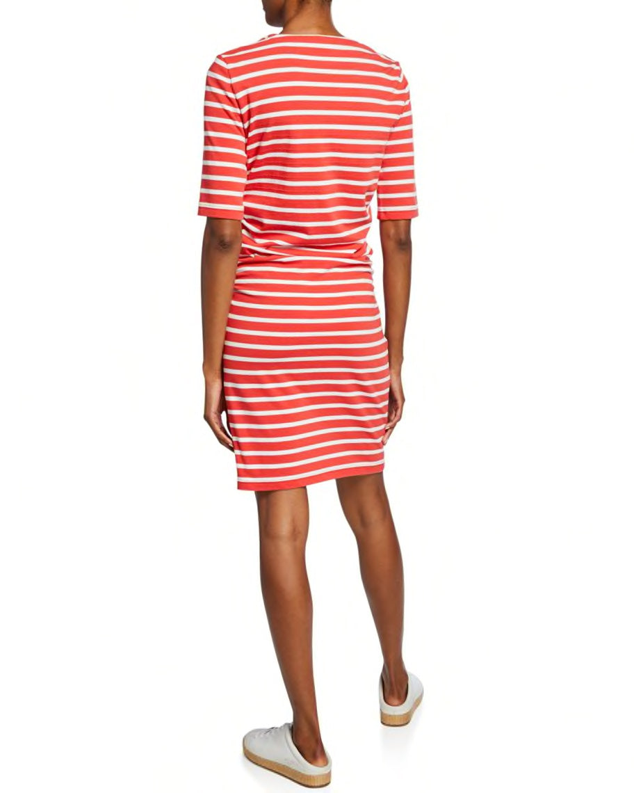 Veronica Beard Foley Ruched Stripe Dress
