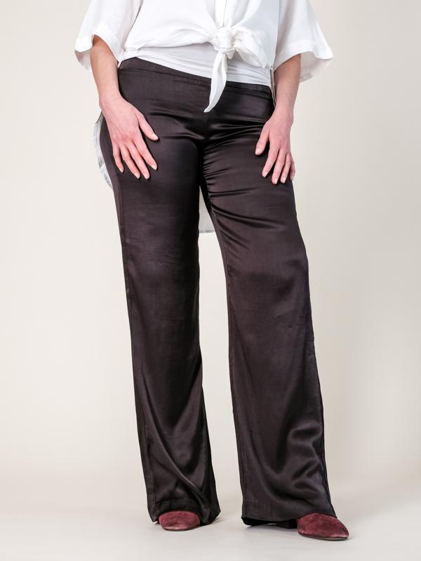 Reconnect Satin Wide Leg Maternity Pants - Black - MM