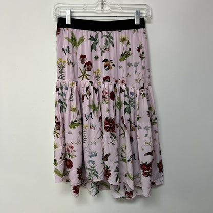 Joie Pleated Printed Midi Skirt - Floral - Pink Multi/Multi - XS