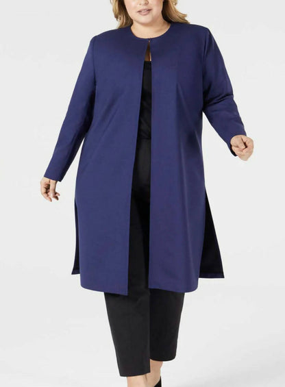 Pari Passu Wool Blend Side Split Jacket Fit D: &quot;Modified Hour Glass&quot; - Navy