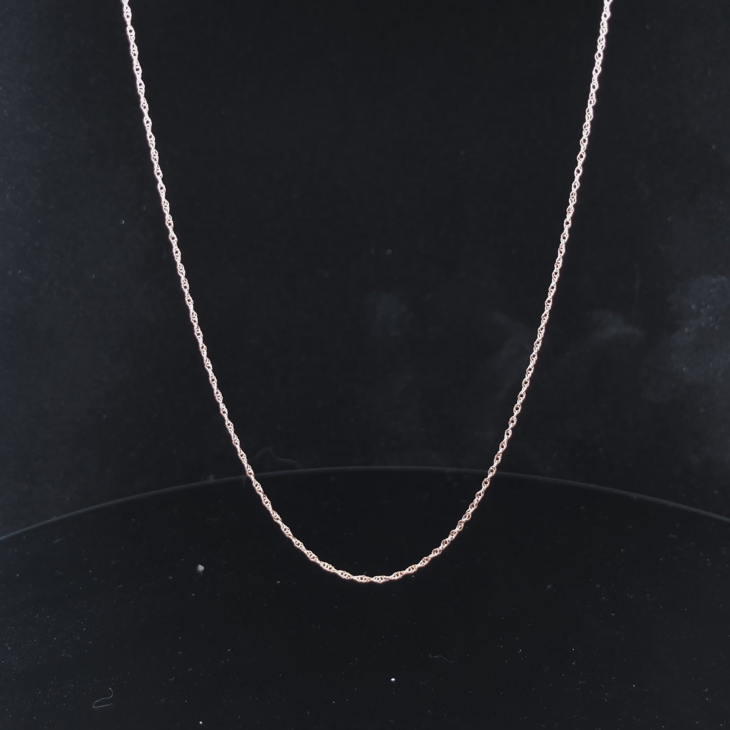 Haus of Brilliance Solid 10K Rose Gold 0.5mm Rope Chain Necklace. Unisex Chain - Size 20&quot; Inches