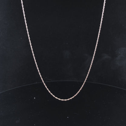 Haus of Brilliance Solid 10K Rose Gold 0.5mm Rope Chain Necklace. Unisex Chain - Size 20&quot; Inches