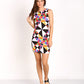 Mara Hoffman Sleeveless Back Cutout Bodycon Dress - Geometric - White Multi/Fractals Peach/Multi - S