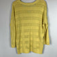 Lilla P Relaxed V-Neck Tunic Sweater - Stripes - Yellow- L