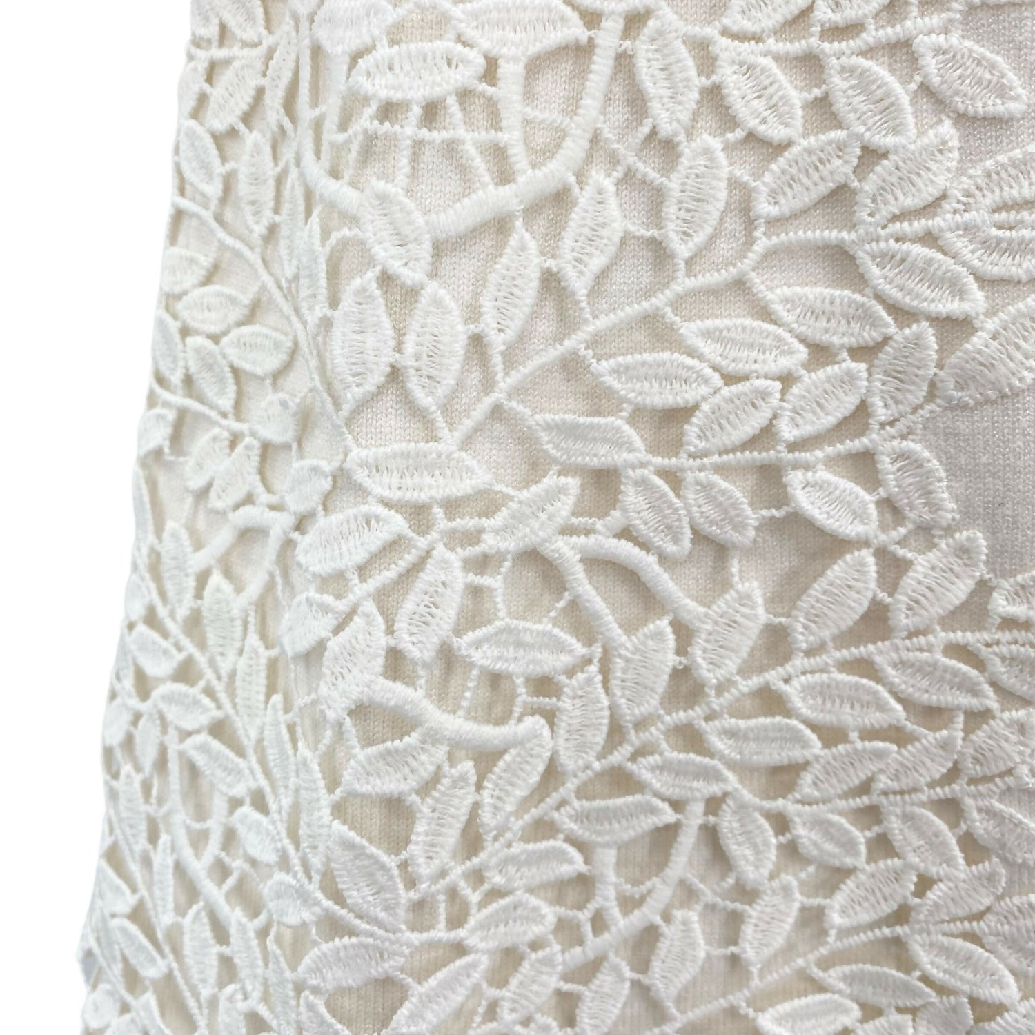 Eliza J Ivory Lace Overlay Sweater Dress Long Sleeve Knee Length