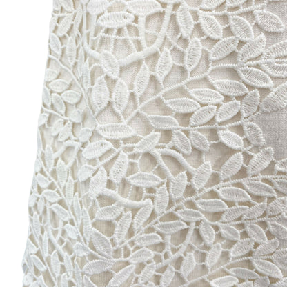 Eliza J Ivory Lace Overlay Sweater Dress Long Sleeve Knee Length