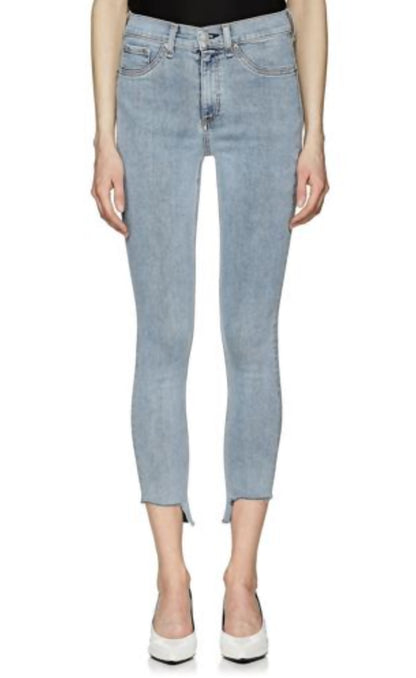 Rag &amp; Bone High-Rise Step Hem Frayed Skinny Capri Jeans - Blue - 28