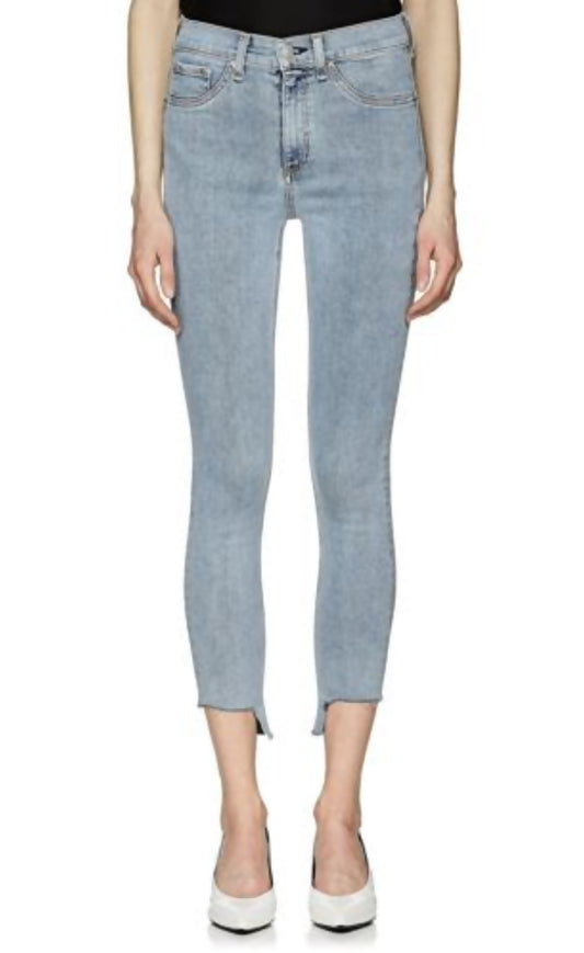 Rag & Bone High-Rise Step Hem Frayed Skinny Capri Jeans - Blue - 28