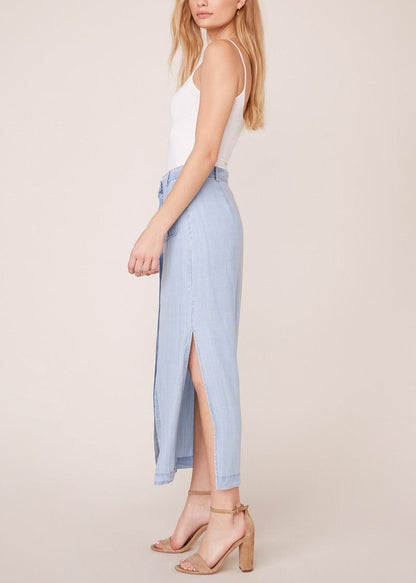 BB Dakota Let it Indigo Chambray Midi Skirt