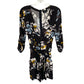 Yumi Kim Liz V-Neck Adjustable Sleeve Romper - Floral - Black Multi/Love Triangle Black - XS