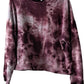 Michael Stars Ezra Cropped Pullover-Tie Dye-Purple/Multi Eggplant Size Medium