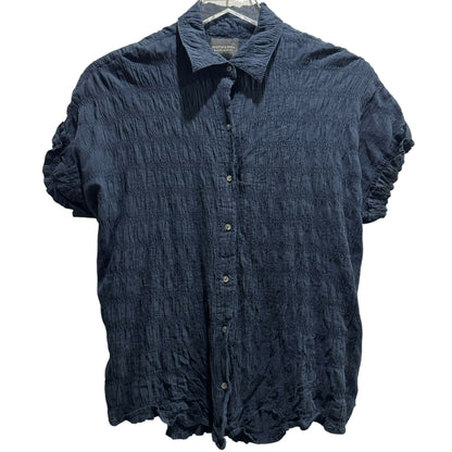 Scotch &amp; Soda Short Sleeve Smocked Button-Down Shirt - /Navy - S