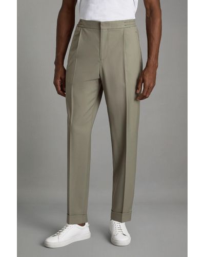 Reiss Mid-Rise Relaxed Turned-Up Chinos - Beige