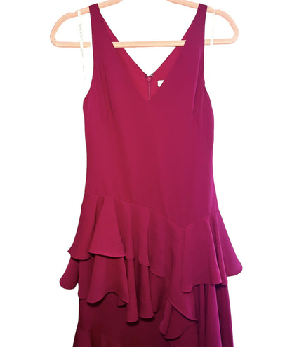 Halston Heritage Drop Waist Tiered Ruffle Gown - /Pink - 2