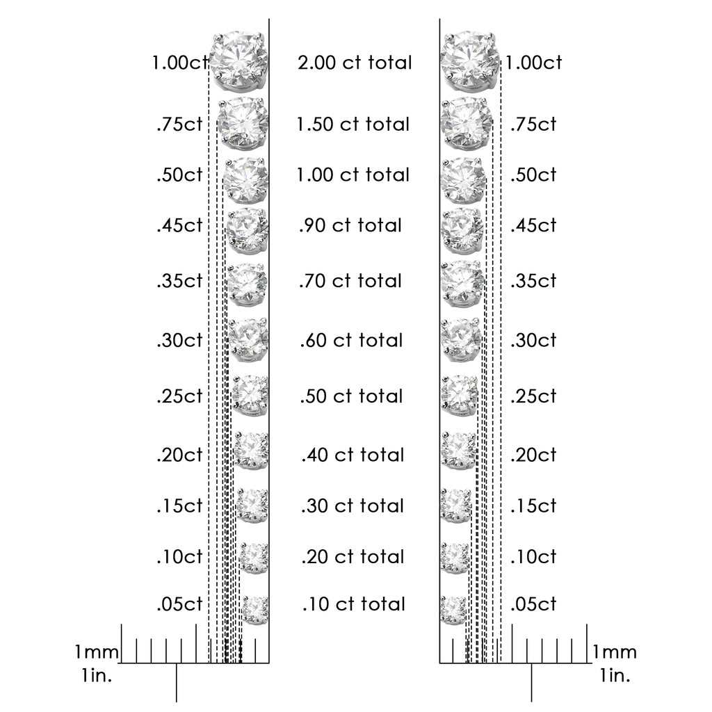 Haus of Brilliance 14K White Gold 1/4 Cttw Lab Grown Diamond 4-Prong Classic Solitaire Stud Earrings (G-H Color, VS2-SI1 Clarity)