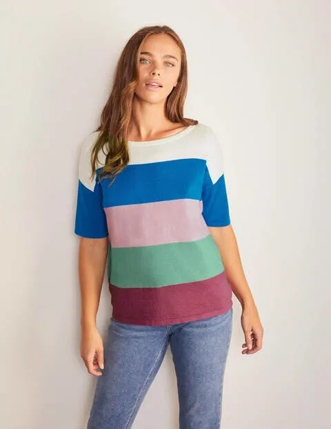 Boden Berkeley Knitted Tee - Stripes - Multi/Multi Stripe