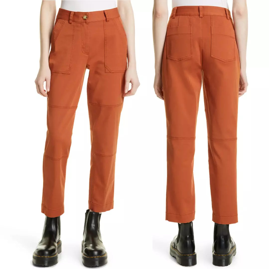 Derek Lam 10 Crosby Therese Straight Leg Pants - /Orange - 2