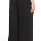 Tart Front Slit Flowly Pants - Black