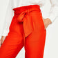Boden High-Rise Paperbag-Waist Trousers - Red - 10