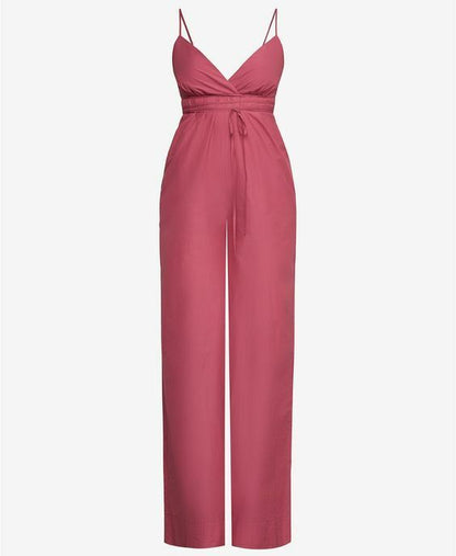 BCBG Maxazria Faux Wrap Wide Leg Jumpsuit - /Pink