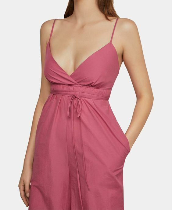 BCBG Maxazria Faux Wrap Wide Leg Jumpsuit - /Pink