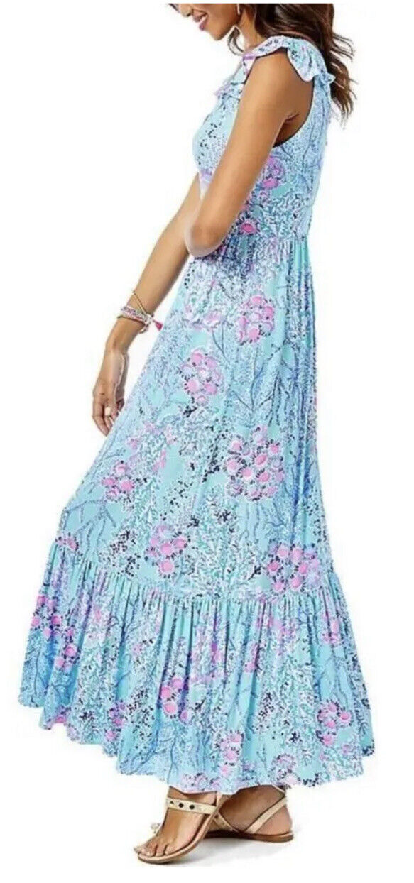 Lilly Pulitzer Vyra Maxi Dress - Floral - Blue Multi/Blue Ibiza Now You Sea Me