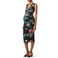 Yumi Kim Maternity Sleeveless Floral Rouched Sheath Dress - Floral - Black Multi - SM