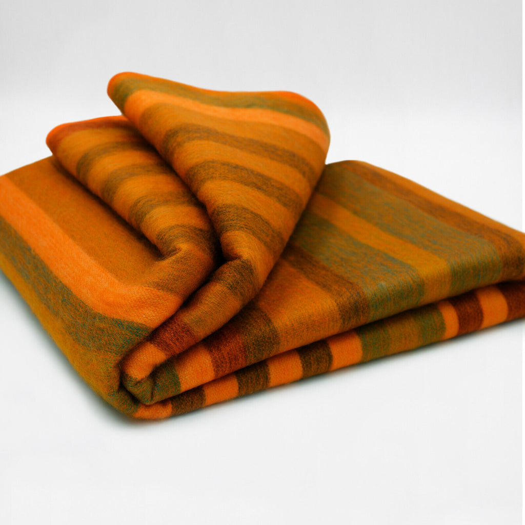 Ecualama putumayo baby alpaca wool throw blanket sofa cover queen burnt orange